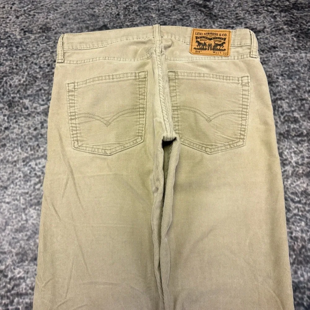 Levi's 514 Corduroy Pants Mens 31x31 Tan Straight Leg Casual